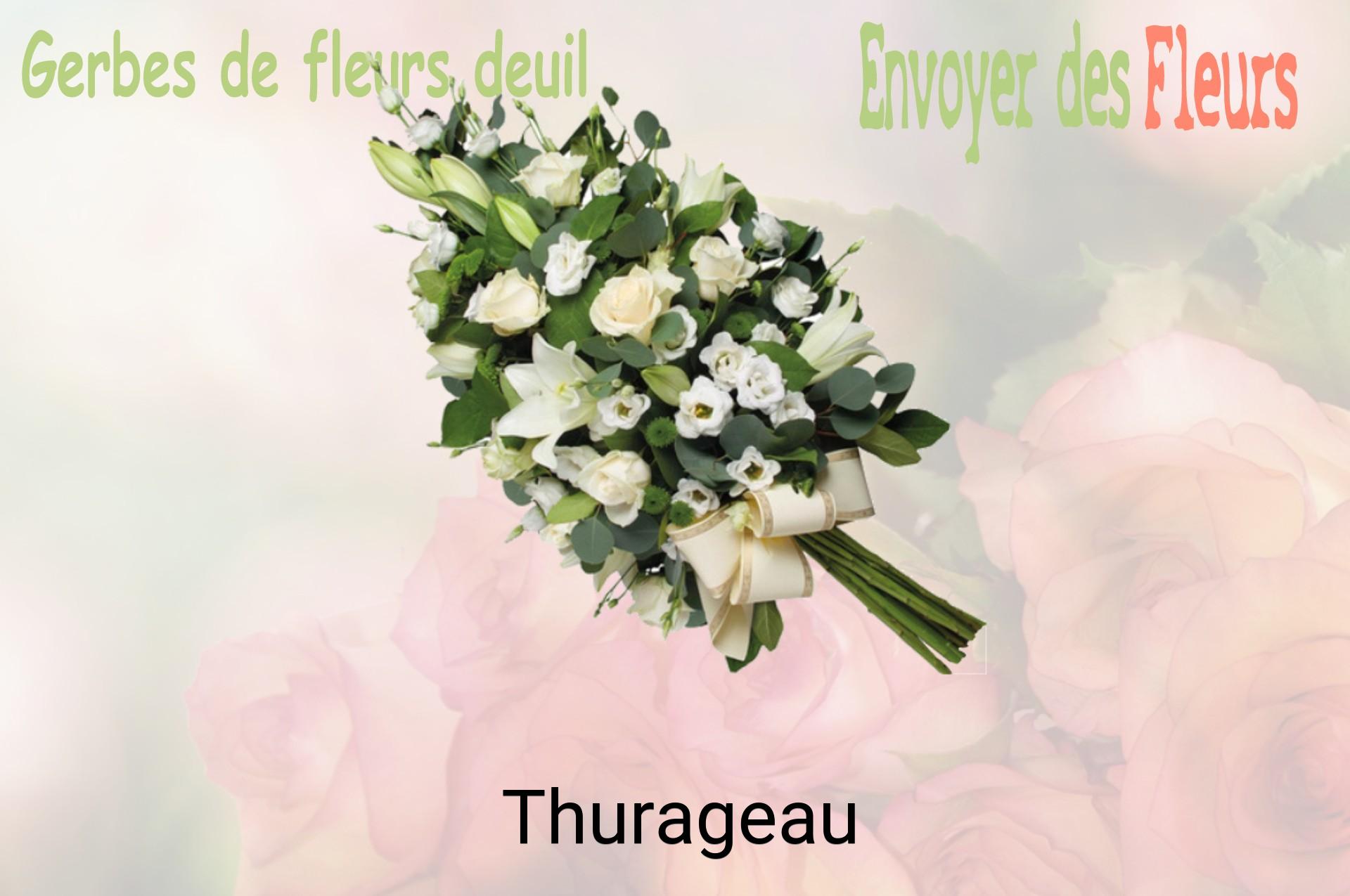 Gerbe de fleurs de deuil livrée à Thurageau